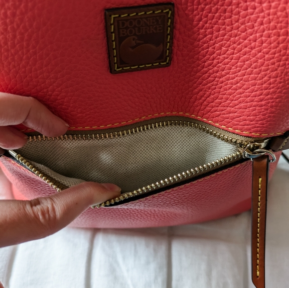 EUC Dooney & Bourke Pebble Grain Leather Backpack, Geranium Pink - Picture 10 of 16